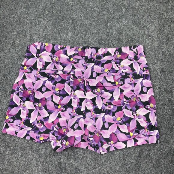 Lands’ End Shorts Womens Size 10 Purple Floral Chino Casual - Picture 2 of 10